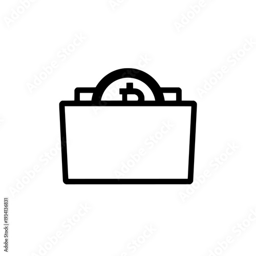 Digital asset management icon. Data storage and content organization symbol. File management system concept. Vector illustration isolated on white background.