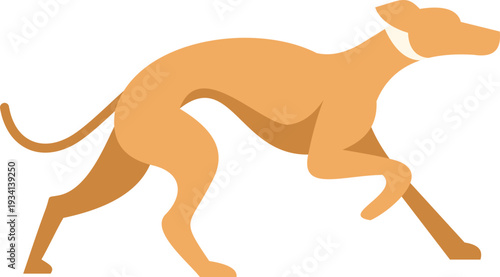 Running greyhound dog design symbolizing speed and agility
