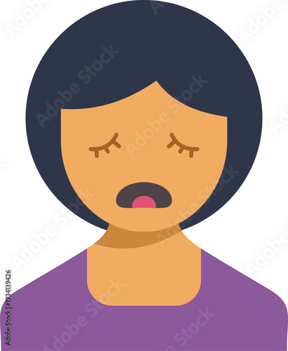 Female avatar portraying sadness, grief, and emotional distress