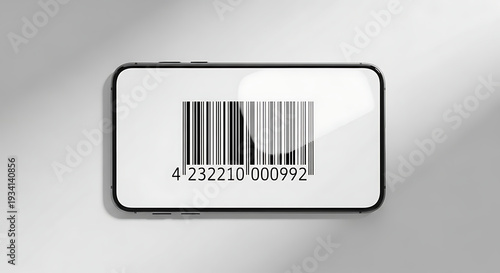 Smartphone screen displaying a barcode, representing digital commerce and mobile payments