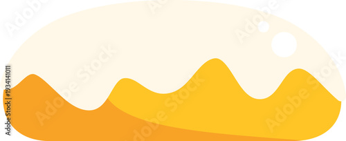 Sweet glazed donut or eclair with white frosting on a white background