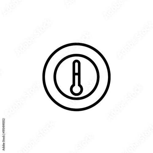 Smart thermostat icon. Temperature control symbol. Home automation HVAC system. Vector illustration isolated on white background.