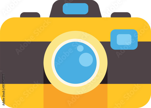 Digital camera icon presenting photography and multimedia concept