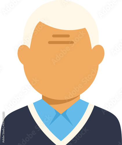 Elderly man icon symbolizing older people, grandfather, and a user profile