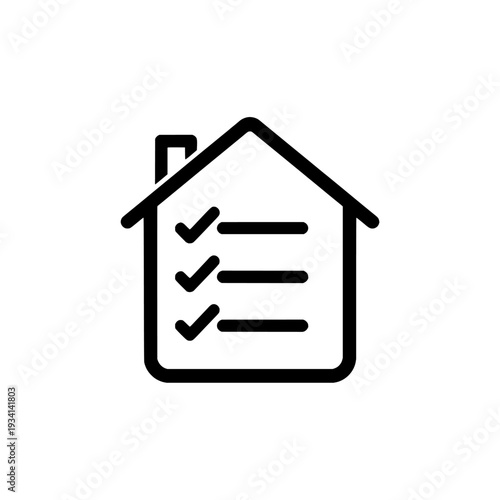 Family task management app icon. Home organization sign and checklist symbol. Productivity planning tool. Vector illustration isolated on white background.