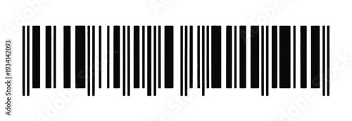 Barcode symbol minimal black and white vector