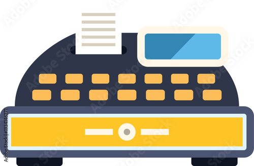 Cash register icon representing retail payment and modern commerce