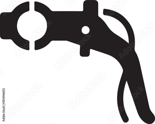 Bicycle Brake Icon in silhouette white background.