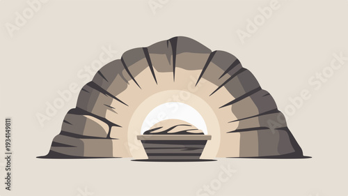 Stone archway with sunlight shining through leading to a serene landscape symbolizing hope and new beginnings in a peaceful environment