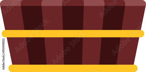 Wooden bucket for sauna or spa procedures on a white background