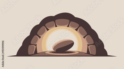 Brown bread baking in a rustic stone oven with warm lighting emitting a cozy glow