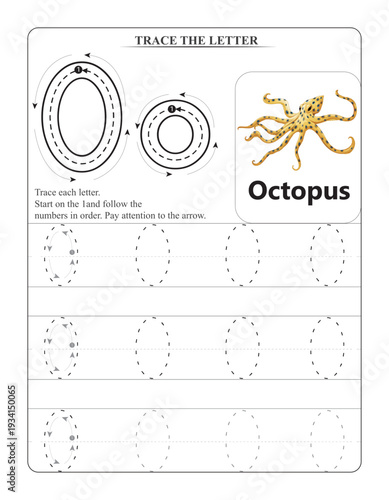 Letter O Tracing Worksheet for Kids