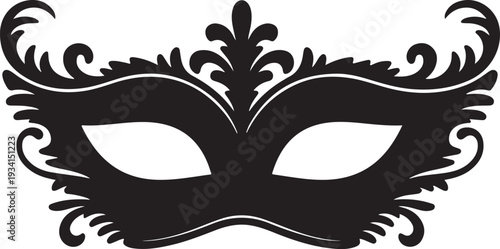 Black venetian masquerade mask white