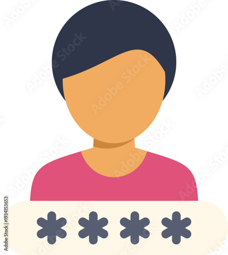 User icon with masked password symbols, representing login and authentication