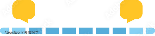 Progress bar with yellow chat icons representing a sequence of messages or milestones