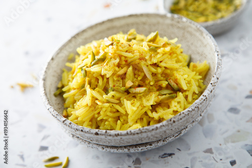 Saffron rice with pistachios