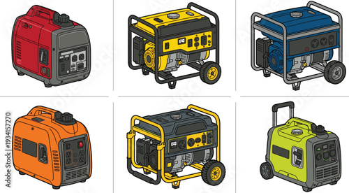 Portable Power Generator Collection with Silent Inverter Units and Industrial Gas Engines for Emergency Backup Power