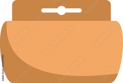 Product packaging box icon with a hanging tab for retail display