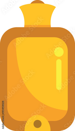 Yellow hot water bottle providing warmth and therapeutic pain relief