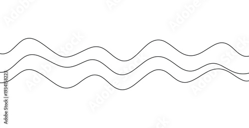 Simple wavy black lines on a white background creating a soothing and minimalist design pattern together harmoniously