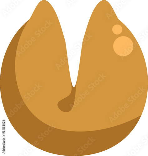 Fortune cookie icon vector featuring a prediction or lucky message inside