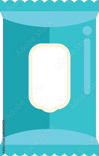 Blue wet wipes package for personal hygiene, baby care, or quick cleaning