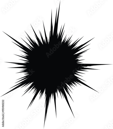 Explosive burst splash shape element for comic design and visual effects vector illustration graphic