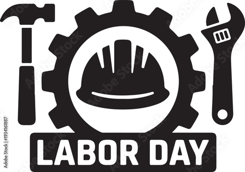Celebrating labor day with construction and craftsmanship symbols
