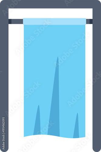 Blue towel hanging on a rack, illustrating household chores and laundry