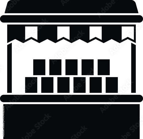 Market stall displaying products, ready for street food or traditional bazaar commerce