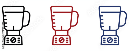 Electric Kitchen Blender and Juicer Icon Set with Food Processor and Smoothie Maker Symbols Vector Illustration.