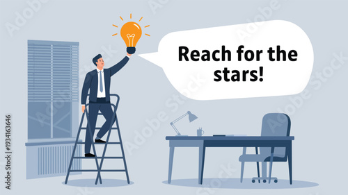 business man on a ladder