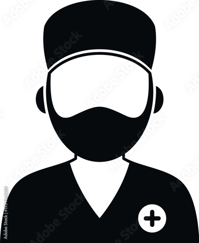 Doctor avatar wearing medical mask and scrubs representing healthcare and medicine profession