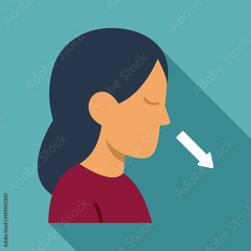 Woman exhaling slowly with closed eyes, highlighting deep breathing and tranquility