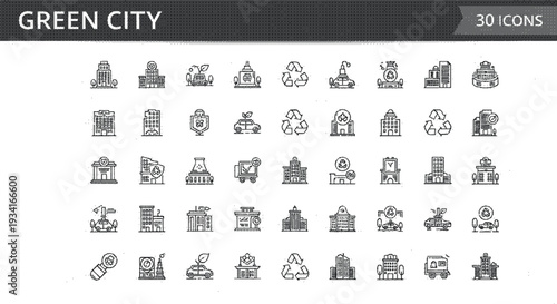 Green city icons
