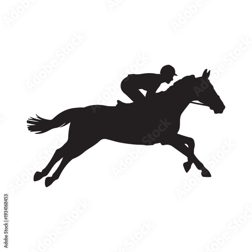 Jumping Horse and Jockey Silhouette – Equestrian Sport Vector Illustration