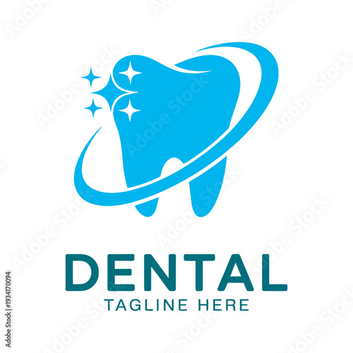 Shiny dentistry logo, dental care branding, polished tooth icon, professional dental symbol, vector graphic illustration