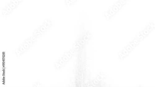 Explosive Spreading of Ground on White. A column of soil and dust rises into the air from the explosion. Isolated on white. Use in blend modes to simulate a battlefield