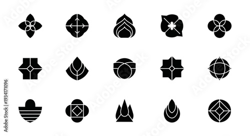 Geometric Abstract Shapes Icons Set
