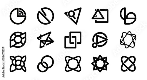 Geometric Shapes Set. Abstract Icons Collection. Vector Elements