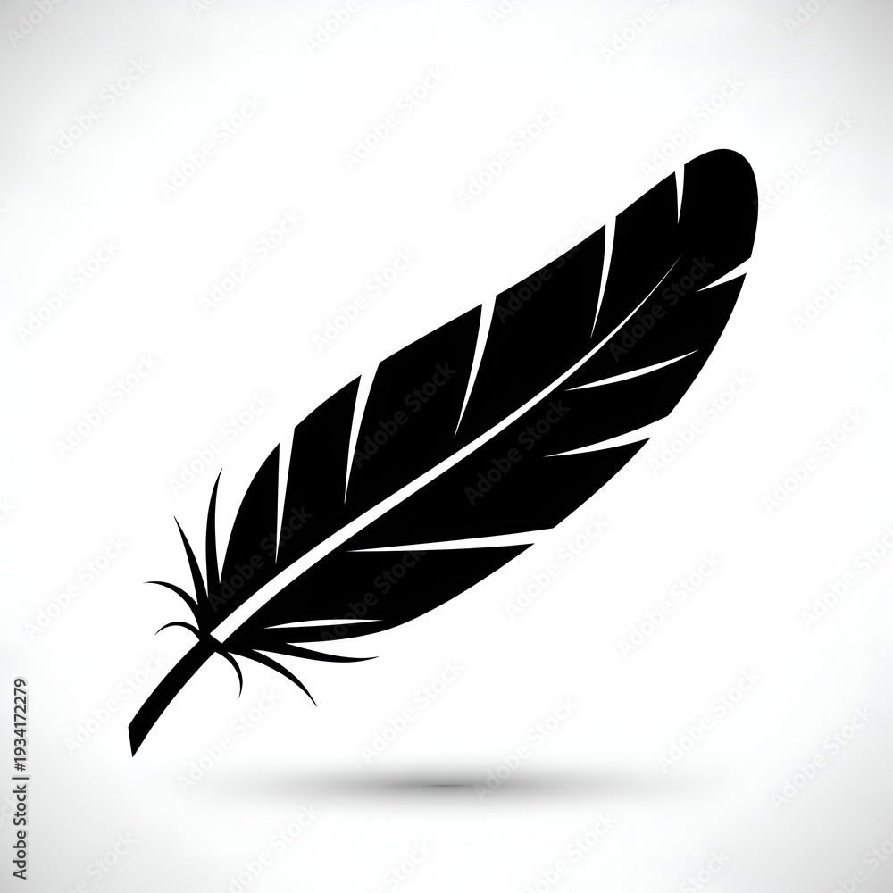 Obraz premium Black Feather Icon