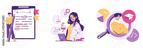 Vector Illustration of Education and Science Exploration