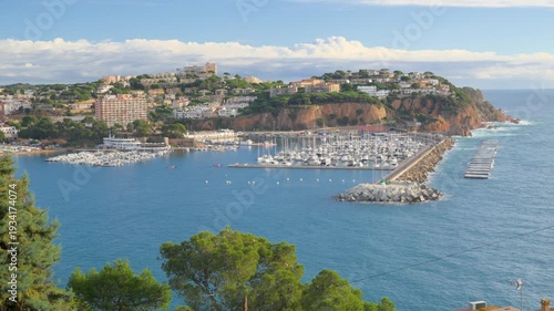 Scenic view of sant feliu de guixols seaport in spain