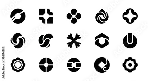 Set of abstract geometric icons, vector logos
