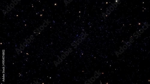 Starry night sky with countless bright stars scattered across deep black space, subtle cosmic glow and infinity background. Concept of universe mystery and eternity
