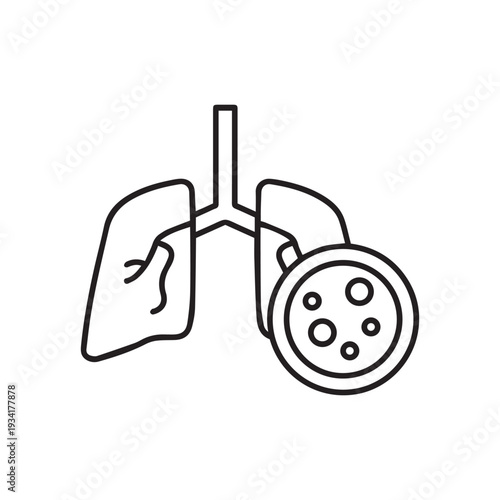 Lung cancer icon illustration on transparent background
