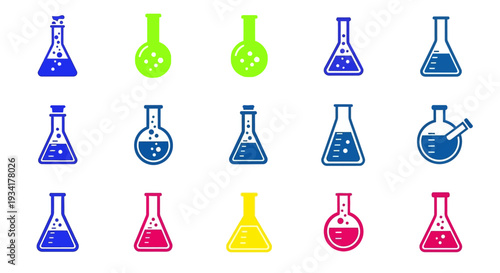 Aesthetic array of assorted flasks, depicting the essence of laboratory science visuals