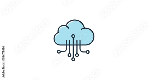 Cloud computing symbol of digital transformation, futuristic innovation, and data connectivity