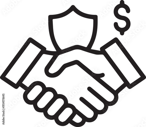 Two hands shaking symbolize a secure financial agreement or protected business deal, indicating trust and partnership.