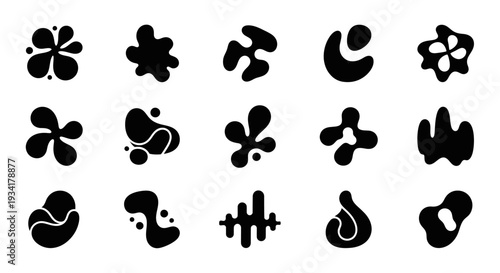 Abstract blob shapes, organic forms collection